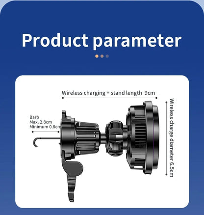 ice Cooling Magnetic Wireless Car Charger Stand for iPhone 16 15 14 13 12 Pro Max MacSafe Car Phone Holder Fast Charging Station