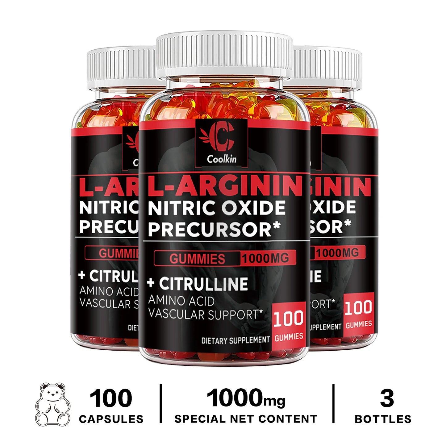 L-Arginine Supplement - Strengthens Muscles and Supports Blood Flow, Circulation, Nutrient Delivery and Pumping - AMULET RING STORE