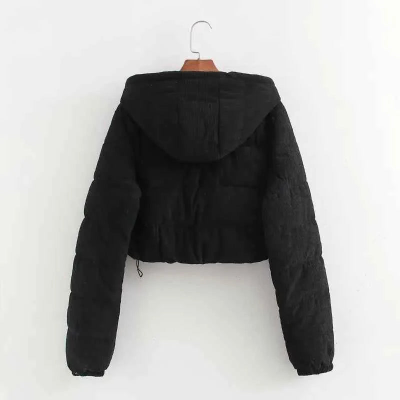 Padded Coat Casual Hooded Coat For Women Elegant Luxury Women's Coats Warm Woman Winter Coats Black Short Snow Parka