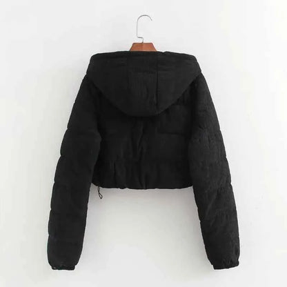 Padded Coat Casual Hooded Coat For Women Elegant Luxury Women's Coats Warm Woman Winter Coats Black Short Snow Parka