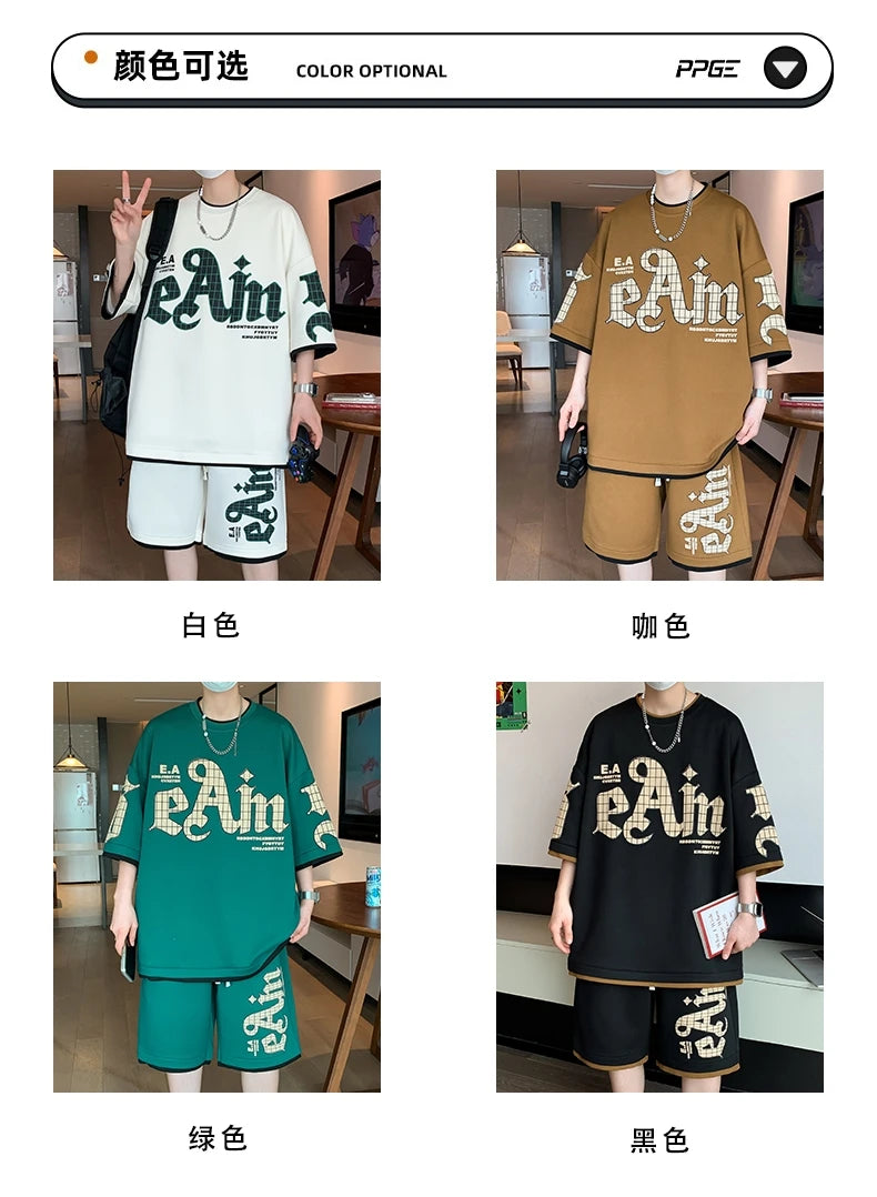 Youth Fashion Short Sleeve T-Shirt Shorts Summer Tracksuit