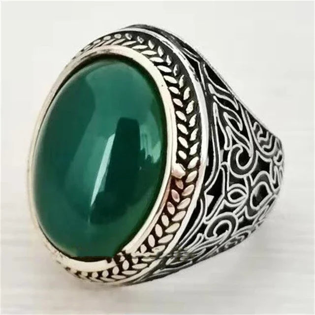 Inlaid Emerald Men's Luxury Ring AMULET RING STORE