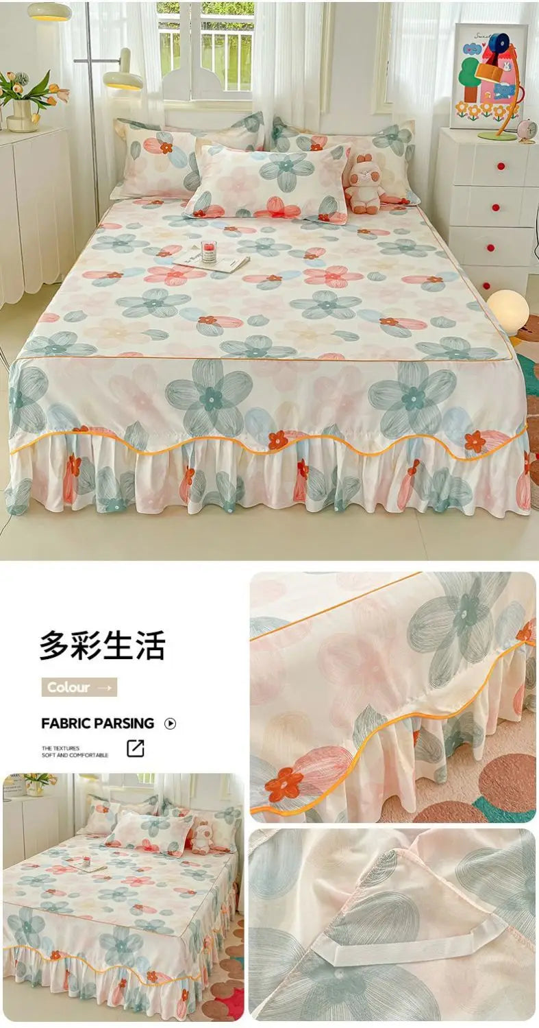 Sheet Set Household with Pillowcase Fashion Modern Water-proof Universal Skin-friendly Single Double Home Textile Bedding Luxury