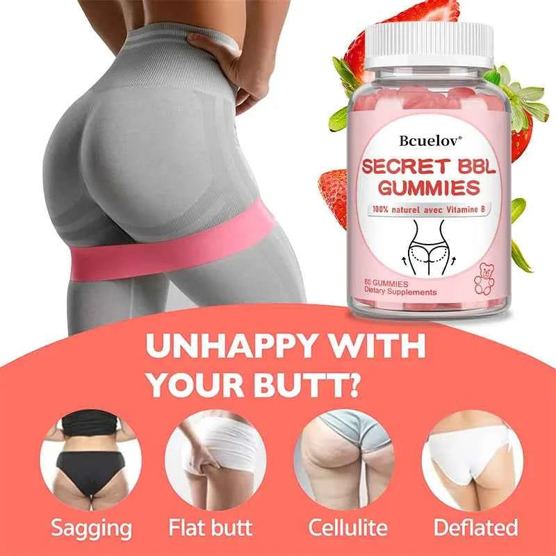 BBL Gummies - Natural Vitamin B, Apple Cider Vinegar - Shapes Buttocks, Plumps and Lifts Buttocks, Manages Body Shape