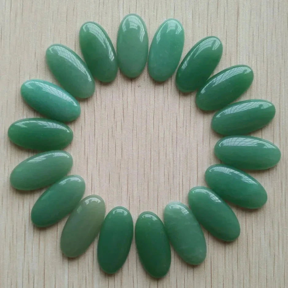 Fashion Mix natural Stone oval cabochons beads diy Jewelry accessories making 15x30mm Wholesale 20pcs/Lot fast shipping - AMULET RING STORE