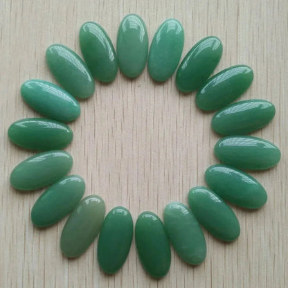 Fashion Mix natural Stone oval cabochons beads diy Jewelry accessories making 15x30mm Wholesale 20pcs/Lot fast shipping - AMULET RING STORE