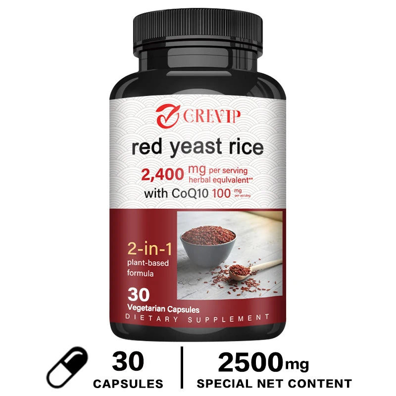 Red Yeast Rice Capsules - Benefits Cardiovascular Blood Circulation, Heart Health and Energy Production - AMULET RING STORE