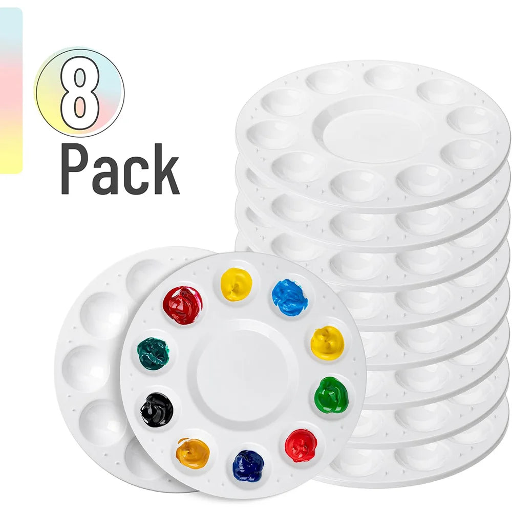2/4/8/15/50Pcs Paint Tray Palettes, Plastic Paint Pallets for Students to Paints on School Project or Art Class - AMULET RING STORE