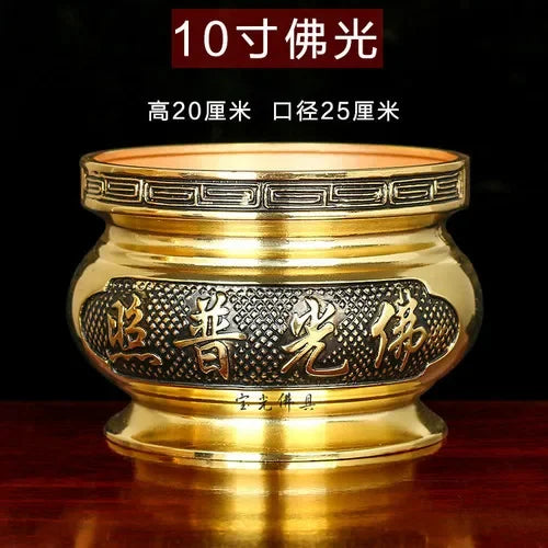 Metal incense burner Buddha tool Backflow fragrance Censer Buddhist Hall pray church tea light burner the god of wealth - AMULET RING STORE