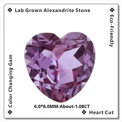 Lab Grown Alexandrite Stone High Quality Multiple Cuts Available Eco-Friendly Color Changing Gem Selectable Certificate