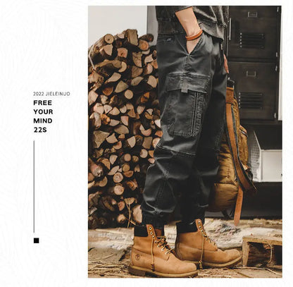 ARENS Techwear Cargo Pants Men Black Cargo Trousers Male Vintage Japanese Streetwear Hip Hop Pockets Casual Safari Style Loose