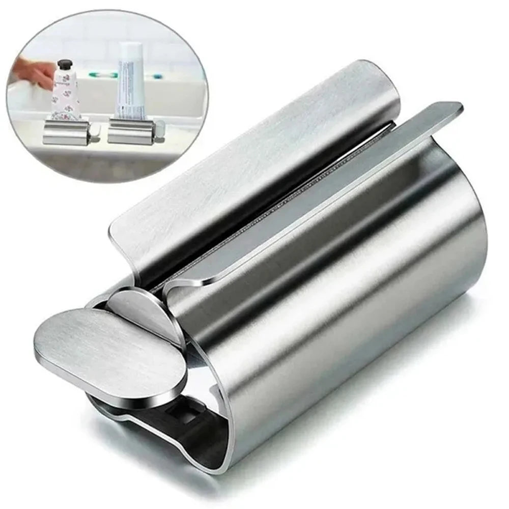 Bathroom Accessories Toothpaste Squeezer Tube Roller Stainless Steel Wringer Roller Rotate Dispenser for Ointments Cosmetics - AMULET RING STORE