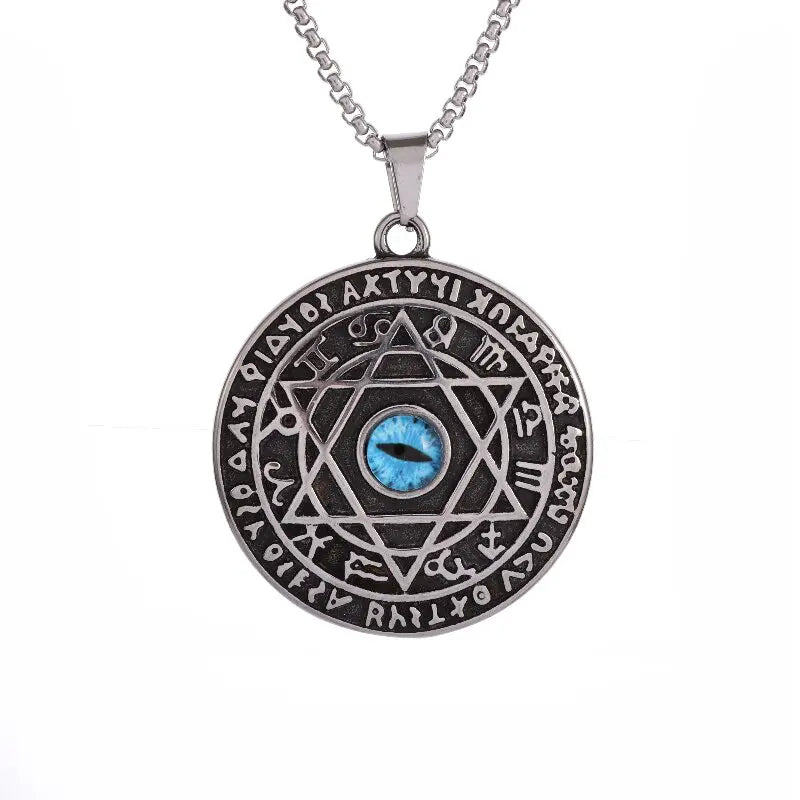 Judaism Stainless Steel Star of David Devil Eye Angel Seal Pendant