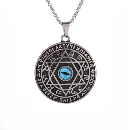 Judaism Stainless Steel Star of David Devil Eye Angel Seal Pendant