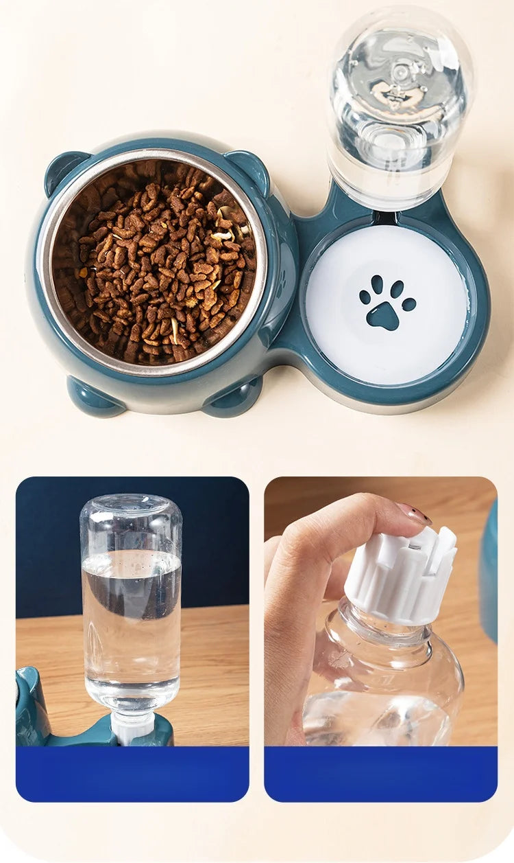 Cat Bowl 2-in-1 Drinking Water Dog Food Pot Water Bowl Rice Pot Pet Supplies Cat Bowl Pet Drinking Water Feeding Integration - AMULET RING STORE