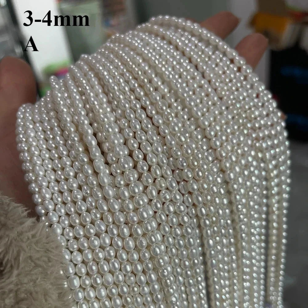 Natural Freshwater Pearl Beads Rice shape Loose isolation Beads For jewelry making DIY necklace bracelet accessories Size1.8-2mm - AMULET RING STORE