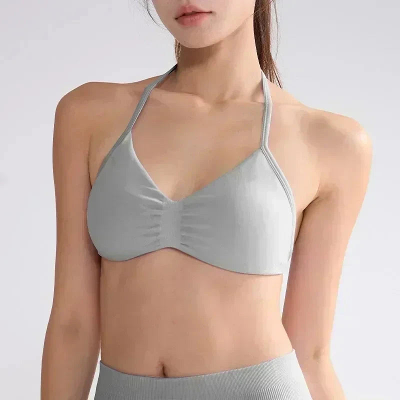 WHENG Gym Set 2 Piece Women Strappy Yoga Bra Top Workout Scrunch Shorts Sports Suit Fitness Clothes Seamless Yoga Set