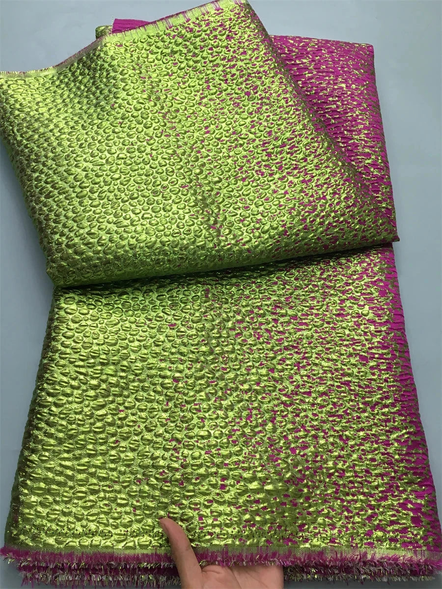 2025 Luxury High Quality Nigerian Jacquard Lace African Organza Brocade Lace Fabric 5 Yards French Tulle Party Gown Dress Sewing