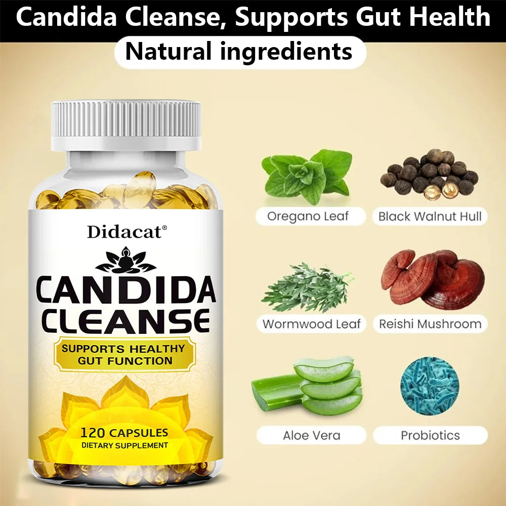 Candida Cleanse-Contains Natural Herbs and Probiotics To Support Healthy Bowel Function and Immune Health,Suitable for Unisex - AMULET RING STORE