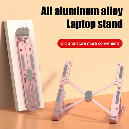 Aluminum Alloy Laptop Holder Stand Adjustable Foldable Portable for Notebook Computer Bracket Lifting Cooling Holder Non-slip - AMULET RING STORE