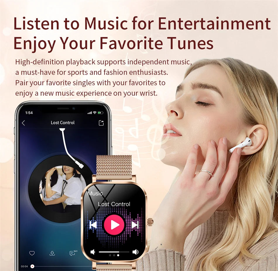 2025 New Xiaomi Fashion Women Smartwatch AMOLED HD Screen Heart Rate Blood Oxygen Monitoring BT Call Sports Smartwatch Woman