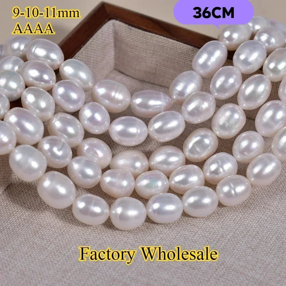 9-10-11mm AAAA Big Rice High Quality Natural Freshwater Pearl Rare Bead for Jewelry Make DIY Necklace Bracelet Accessory Factory - AMULET RING STORE