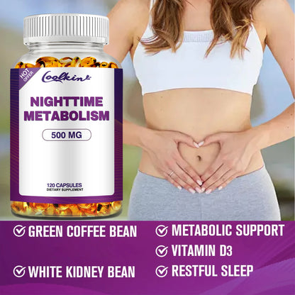 Nighttime Metabolism Capsules - Weight Management,Promote Fat Burning, Accelerate Metabolism - 120 Capsules