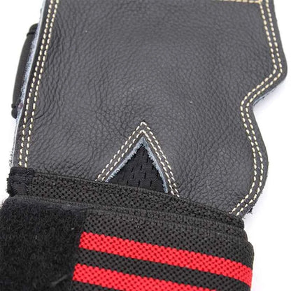 Leather Weightlifting Training Weight Lifting Gloves, Bar Grip, Barbell Straps, Hand Protection, 1Pair