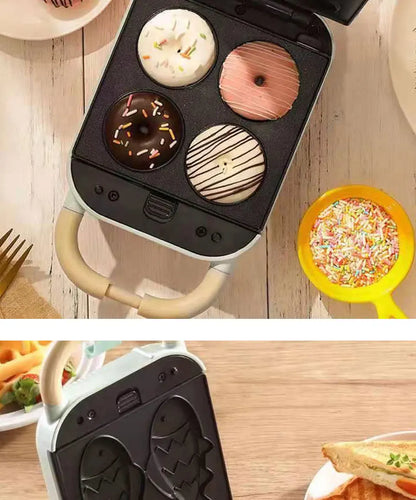 2025 YIDPU Sandwichera 3 en 1 Tostadora eléctrica Waffle Maker Desayuno Pancake Donut Egg Waffle Fish Cake Horno eléctrico - AMULET RING STORE