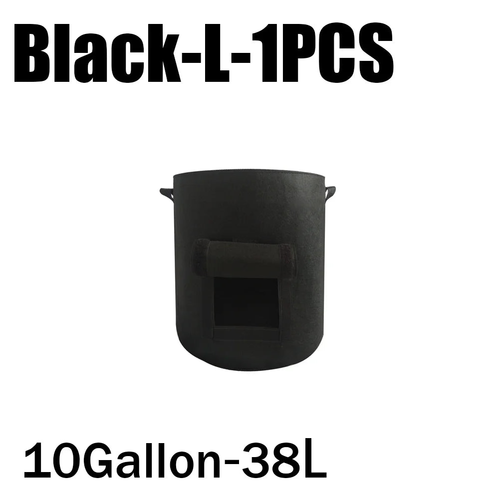 2 Size Felt plant grow bags nonwoven fabric garden potato pot greenhouse vegetable growing bags moisturizing vertical tools - AMULET RING STORE