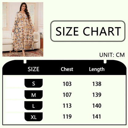 Women's Dress Multicolour Long Sleeve Printed Lace Patchwork Middle East Arabian Resort Style Maxi Dress Maxi Dress Simple - AMULET RING STORE
