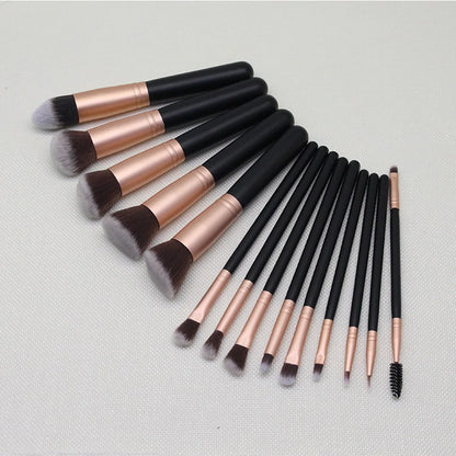 14Pcs Makeup Brush Set for Beginners Soft Bristle Powder Brush Blush Eye Shadow Beauty Tools, Buy 14pcs Brush Get 1 Free Sponge - AMULET RING STORE