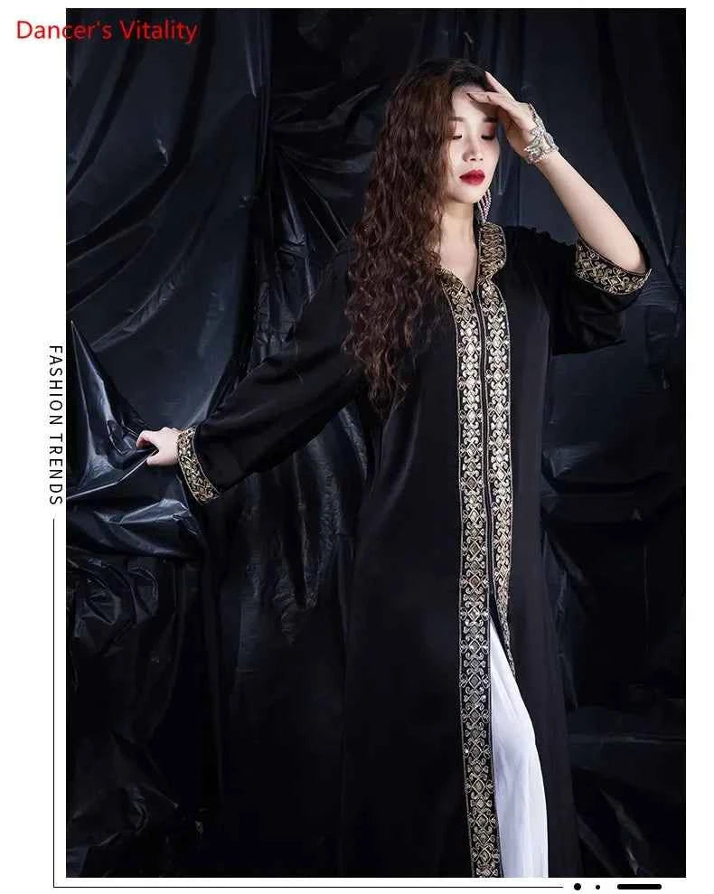Belly Dance Coat Long Sleeve Robe Competition clothes Tango Cha Cha Dancewear Female adult Temperament Performance Clothing