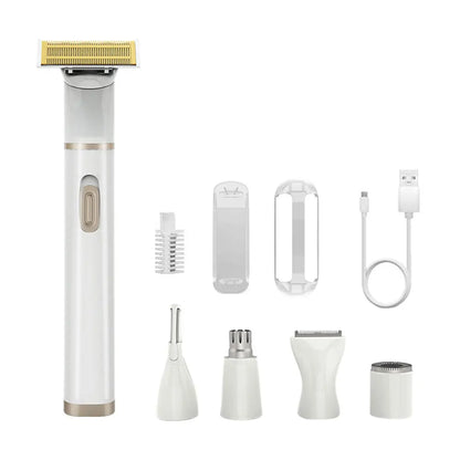 5 In 1 Electric Shaver for Women Painless Eyebrow Razor Bikini Trimmer Cordless Womens Body Shaver Facial Hair Remover Depilador - AMULET RING STORE