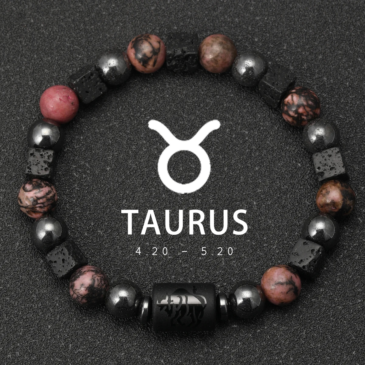 12 Zodiac Signs Natural Stone Bracelets Taurus Cancer Virgo Pisces Bracelets Ladies Men Couples Gift Bracelet aquarius