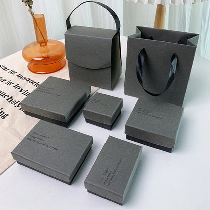 Simple Jewelry Box Earnail Ring Bracelet Necklace Gray Black Paper Jewelry Display Case Jewelry Organizer Box - AMULET RING STORE