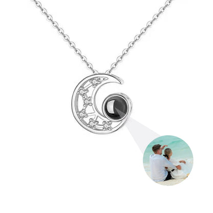 Custom Photo Necklace Personalized Picture Projection Necklace Rose Flower Projective Pendant Necklace Memorial Gifts For Women