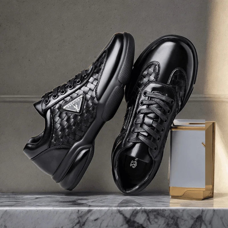 Men's Shoes Original Casual Leather Men Training Wear Resistant Sneakers Outdoor Male Treking Footwear Breathable Lace-up Shoes