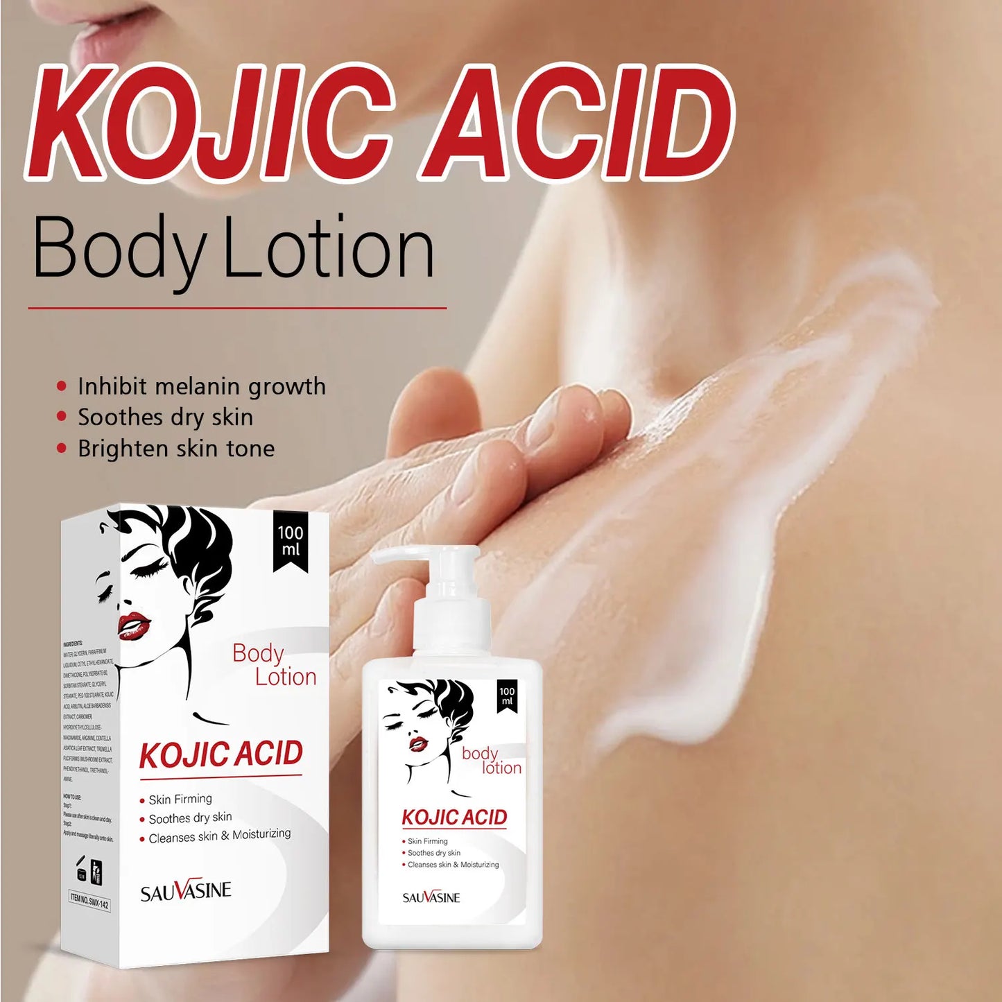 5PCS Kojic Acid Skin Care Set Kojic Acid Soap Moisturizing Facial Cream Body Lotion Face Cleanser Skin Care Products - AMULET RING STORE