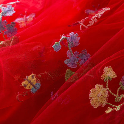 Delicate Party Prom Evening Dress Colorful Flower Embroidery Dresses Fashion Butterfly Princess Dress Birthday Princess Clothes