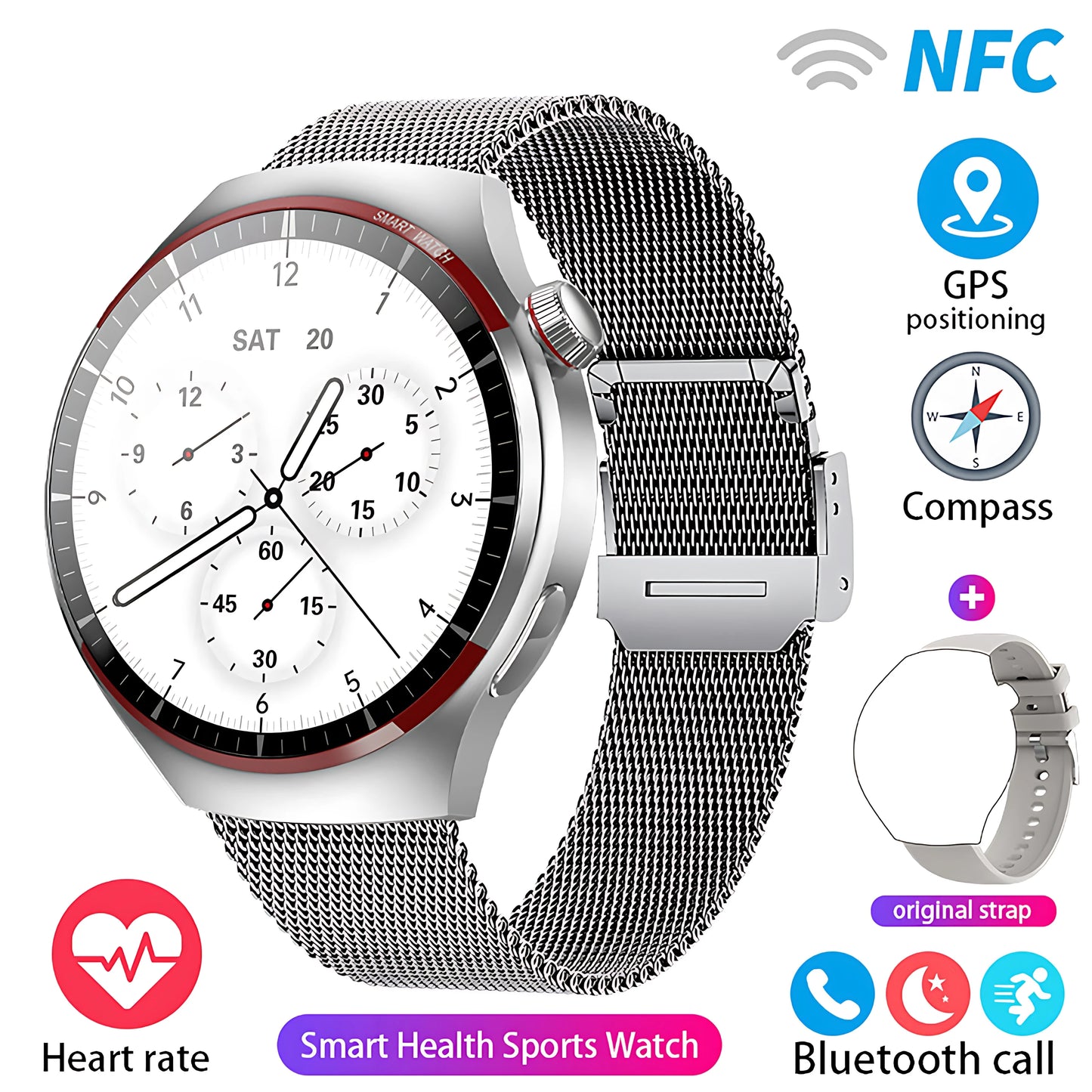 Watch 4Pro NFC GPS Smart Watch 360*360 HD Screen Heart rate Games Blood oxygen SmartWatch IP68 waterproof Sport Watches 2025 New