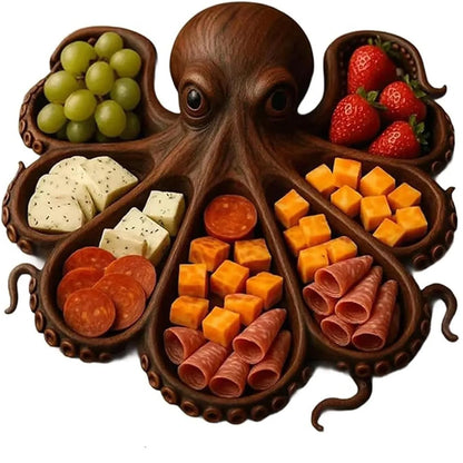 26*23*3cm natural wood Octopus Charcuterie Platter tray for food fruit salad baking dishes pans plates bowls home accessories - AMULET RING STORE