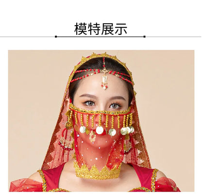 1pcs/lot woman fashion belly dance face veil lady dancing face accessories - AMULET RING STORE