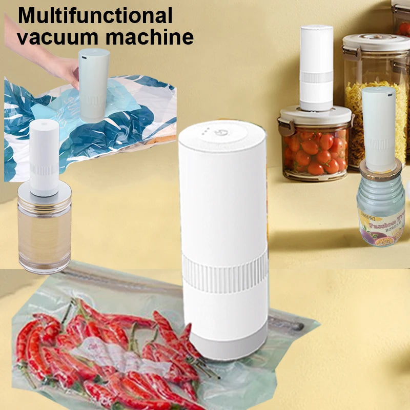 Wireless Kitchen Tools Handheld Food Bag Vaccum Sealer Pump Bottle Jar Vacuum Sealing Machine for Regular & Wide Mouth Mason Jar - AMULET RING STORE