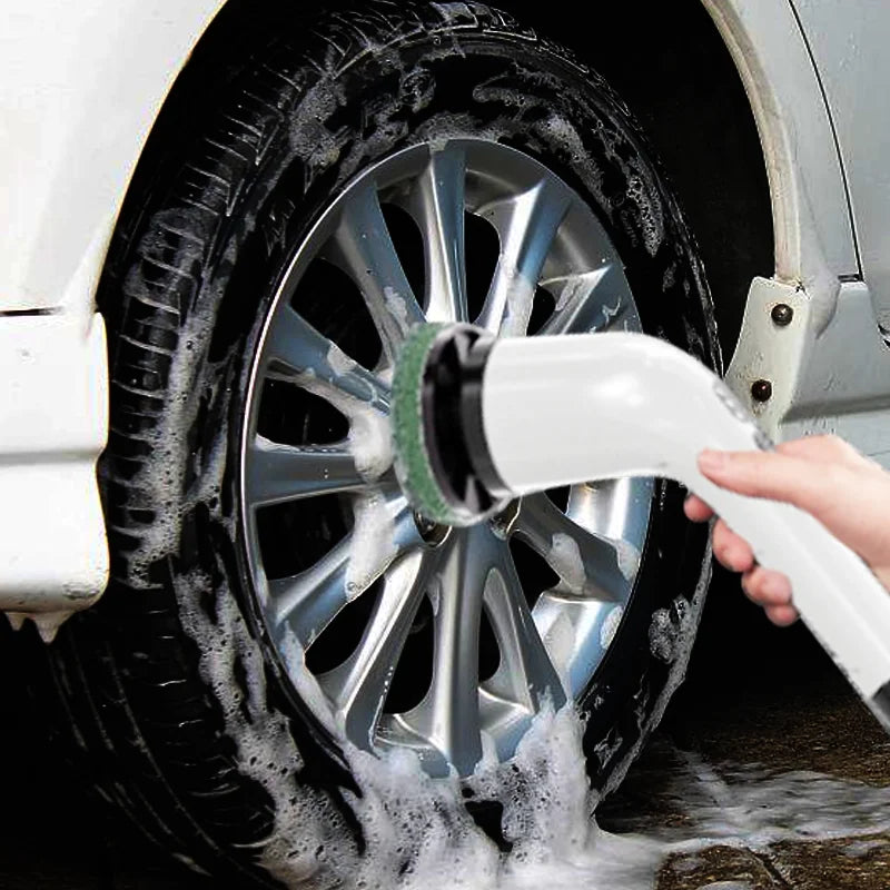 Electric Cleaning Brush with 7PCS Heads Bathroom Kitchen Cordless Handheld Shower Scrubber Spin Cleaner Multifunctional Cleaner - AMULET RING STORE