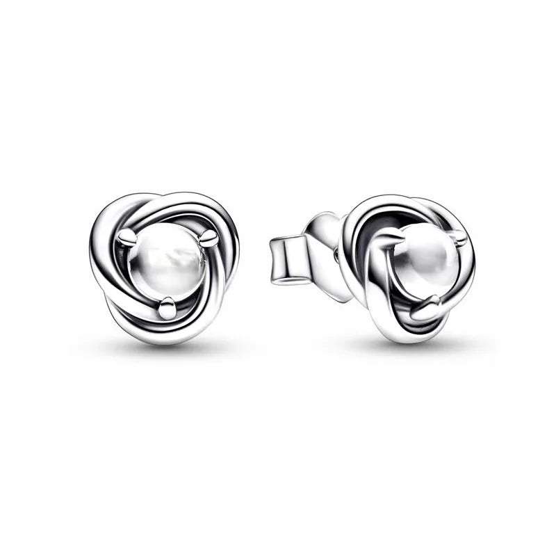 European 925 Silver Zodiac Earrings Stud Birthday Stone Suitable for Women's Exquisite Jewelry for Women's Party