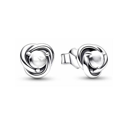 European 925 Silver Zodiac Earrings Stud Birthday Stone Suitable for Women's Exquisite Jewelry for Women's Party
