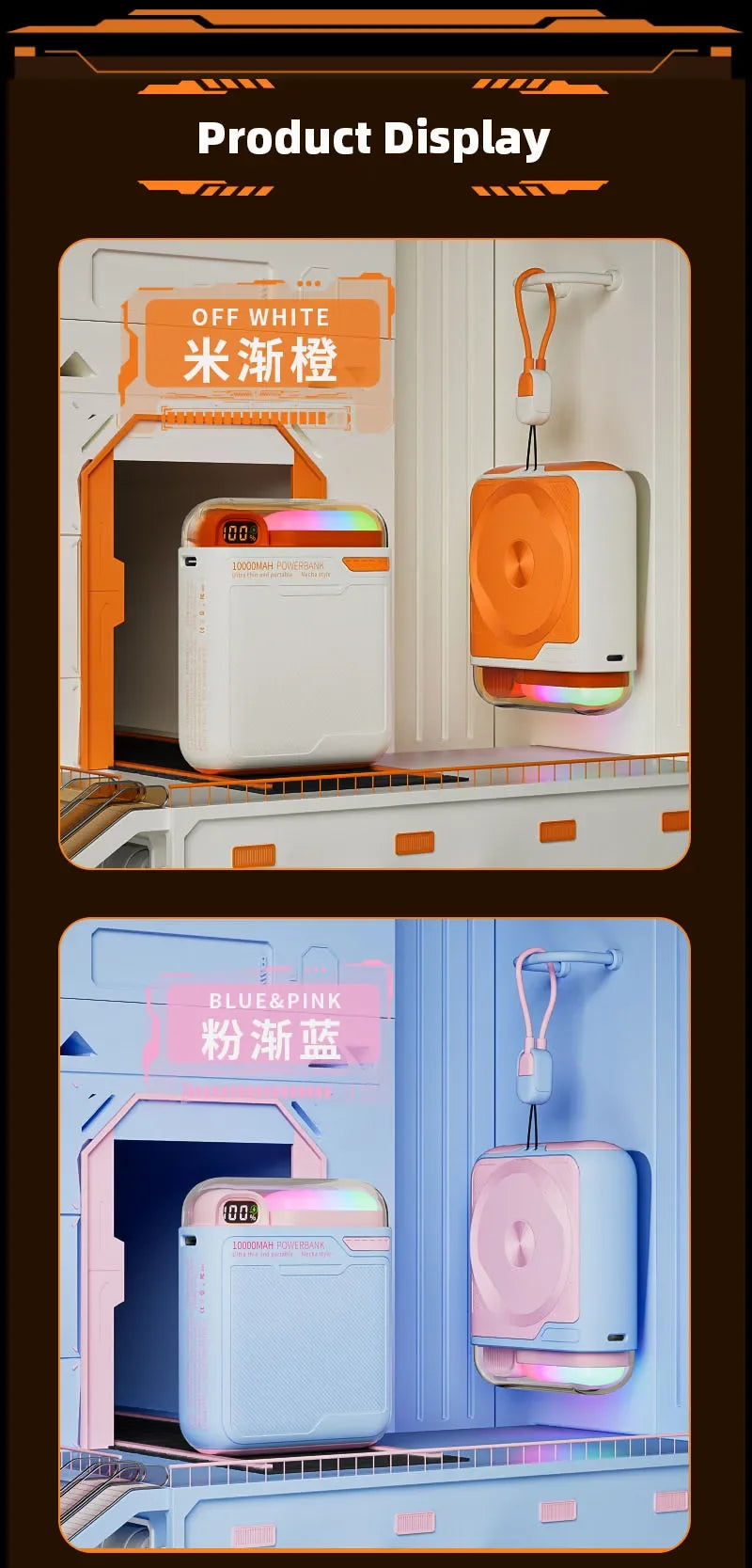 10000mAh Wireless Power Bank with Stand USB C Cable PD20W Fast Charging Magnetic External Spare Battery for IPhone Samsung Xiaom - AMULET RING STORE