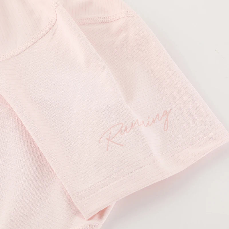 Women Print Running Short Sleeve Slim Elastic Yoga Breathable Mesh Tshirt Female Jogging Training Fashion Solid Fitness Tee - AMULET RING STORE