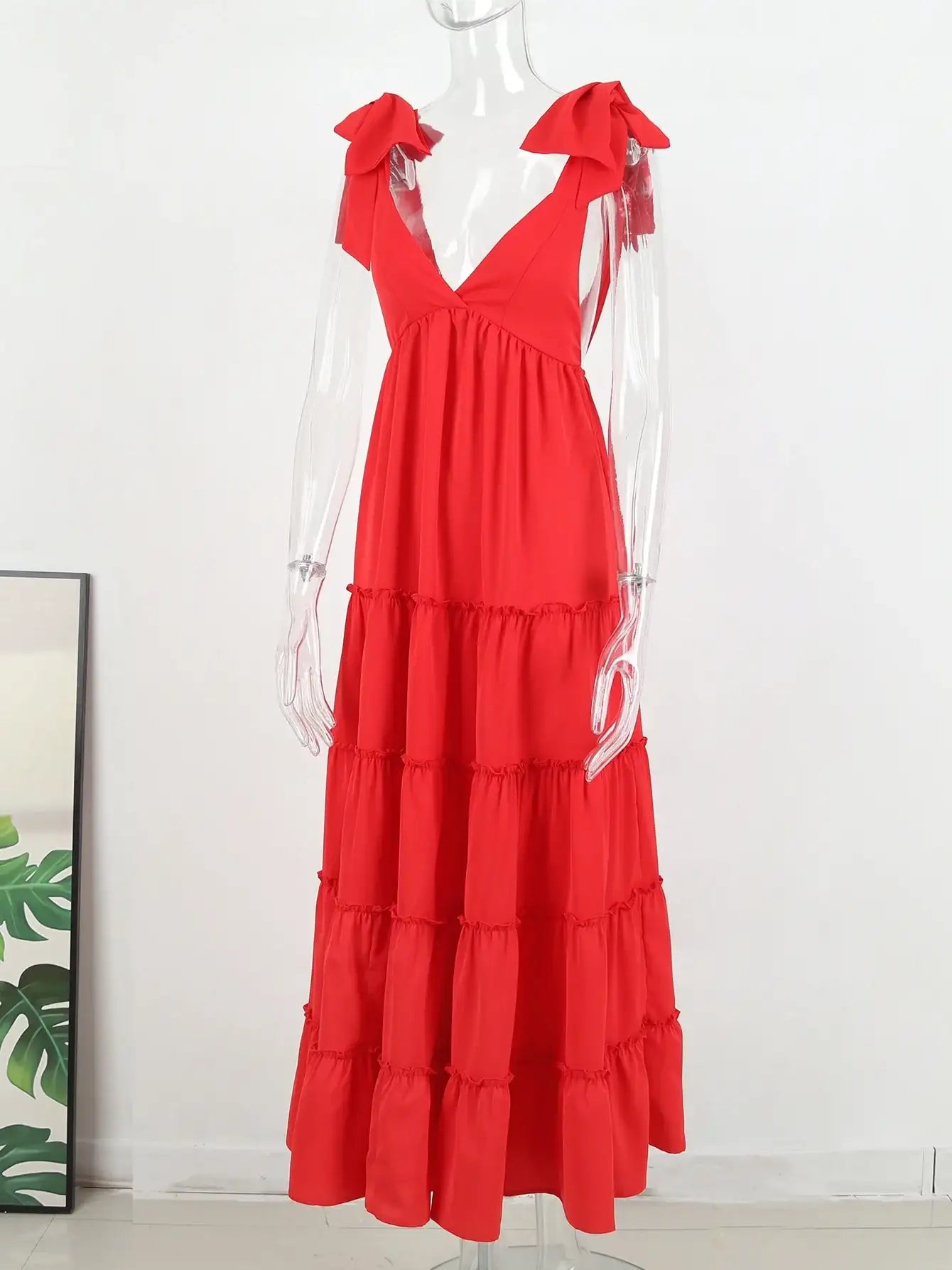 V-Neck Backless Beach Dress - Summer Beachwear - AMULET RING STORE